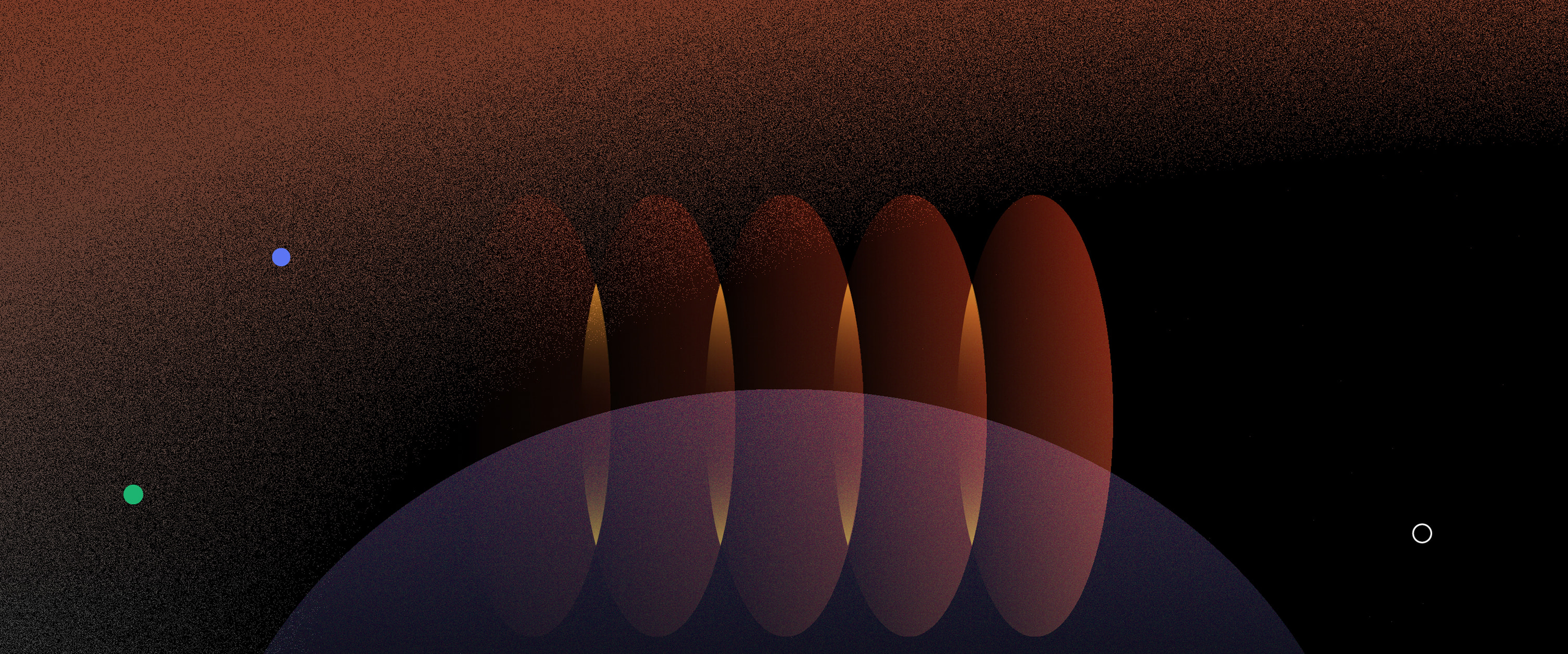 Abstract of repeating oval forms on an orange background