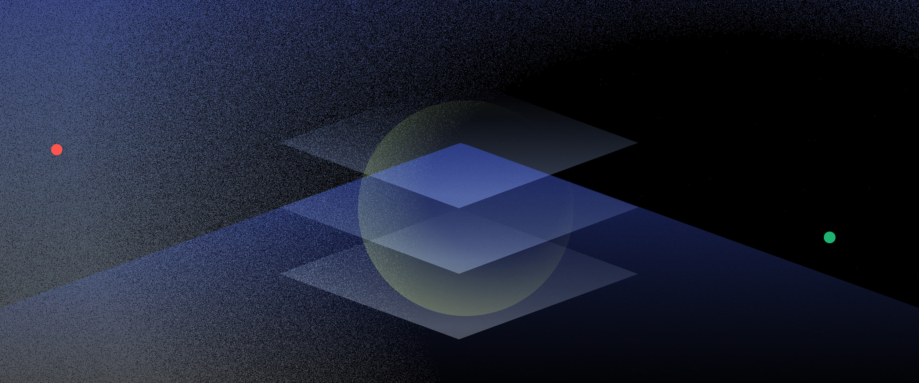 Abstract of layered planes on a blue background suggesting a knowledge graph