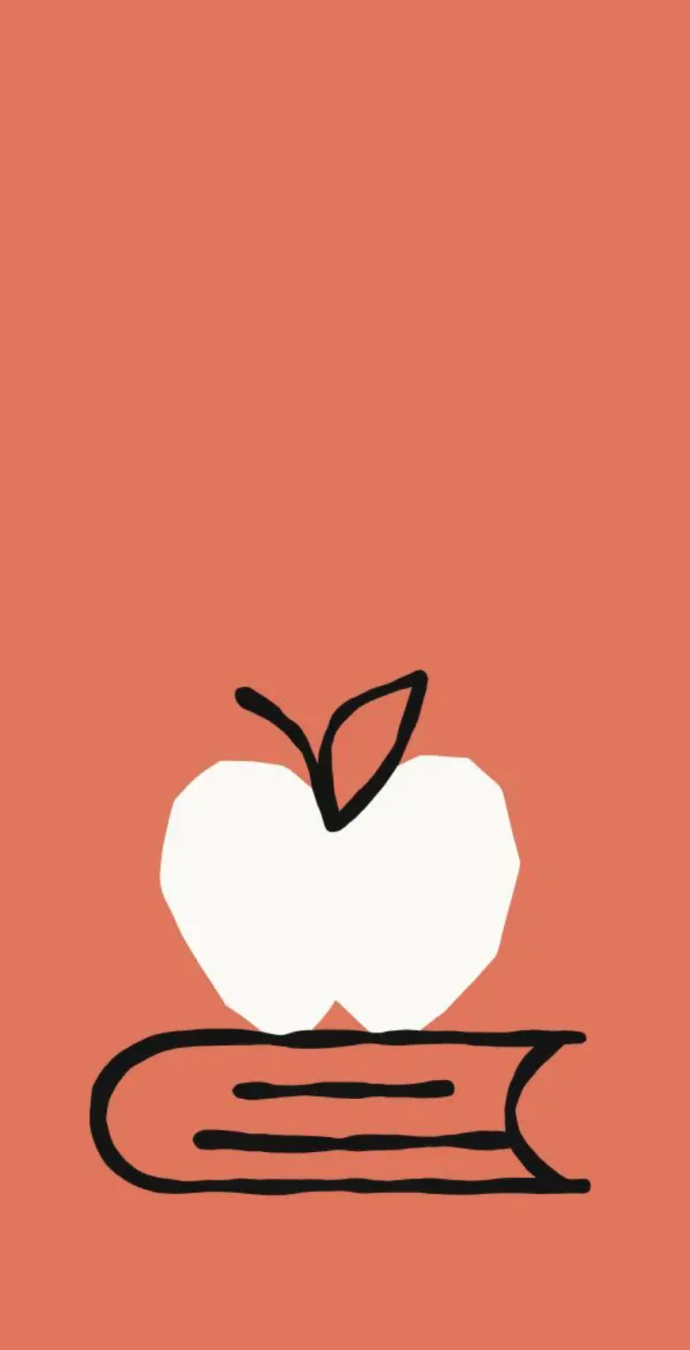 Line illustration of an apple and open book, preview image for Claude for Teachers coverage