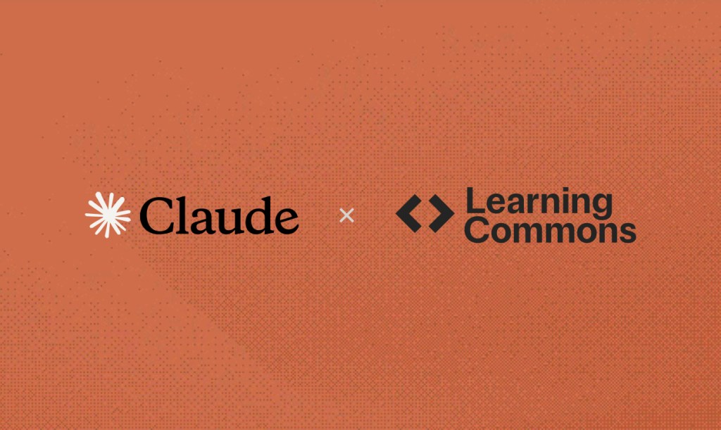 Claude and Learning Commons logos side by side announcing the education partnership
