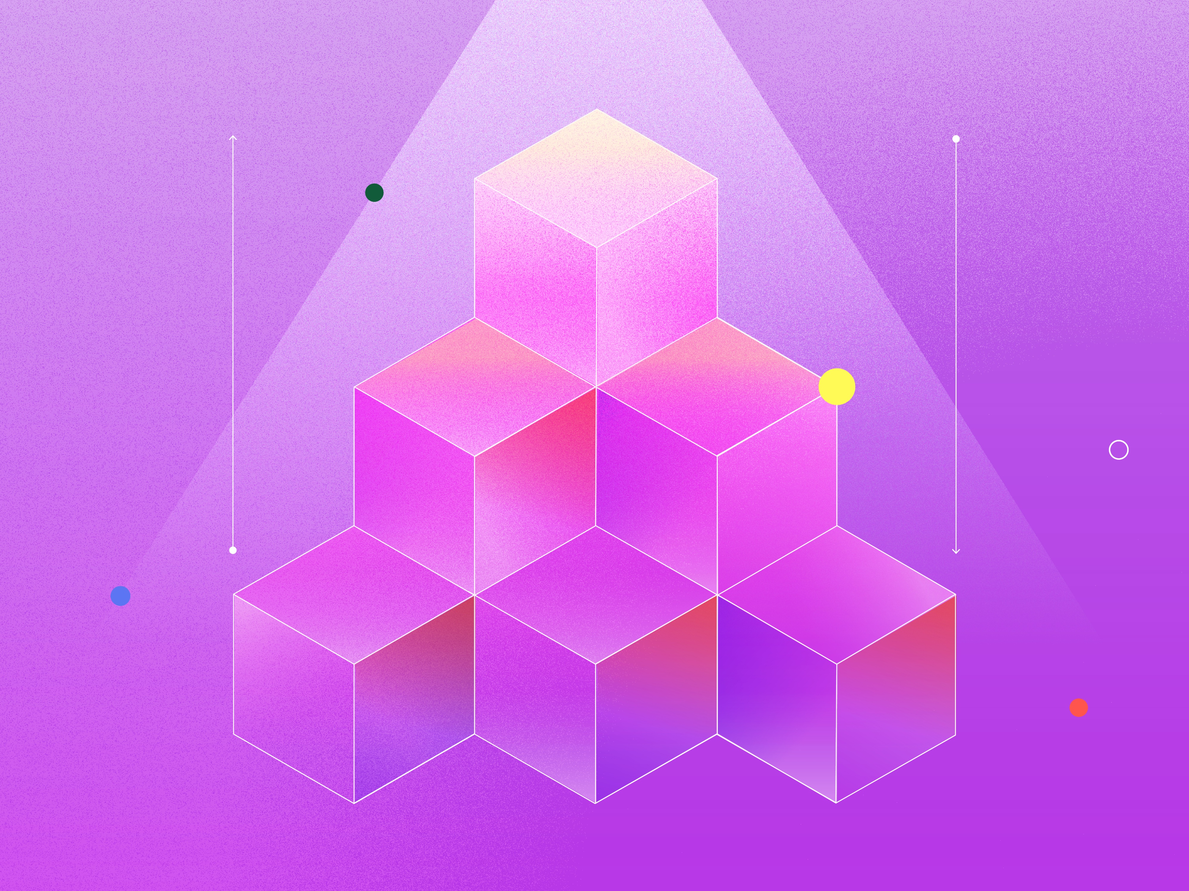 Isometric 3D cube pattern in pink and purple gradient tones for AI Agent Skills product link