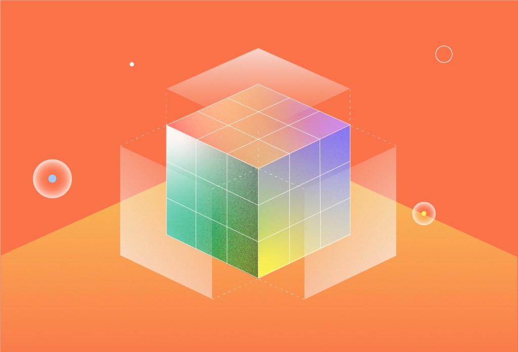 Multicolored gradient cube illustrating critical thinking skill development