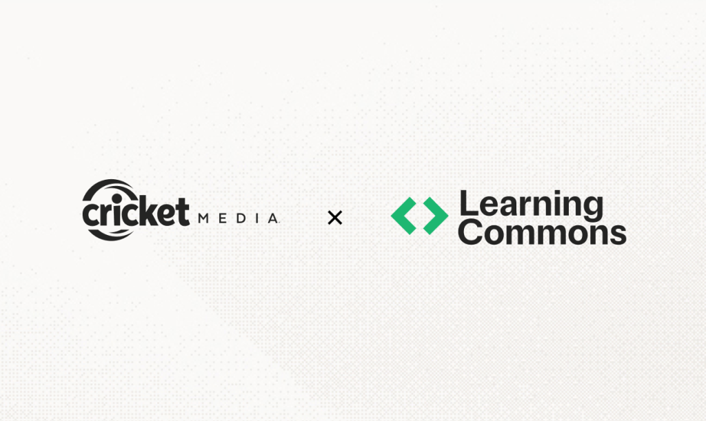 Cricket Media and Learning Commons logos side by side